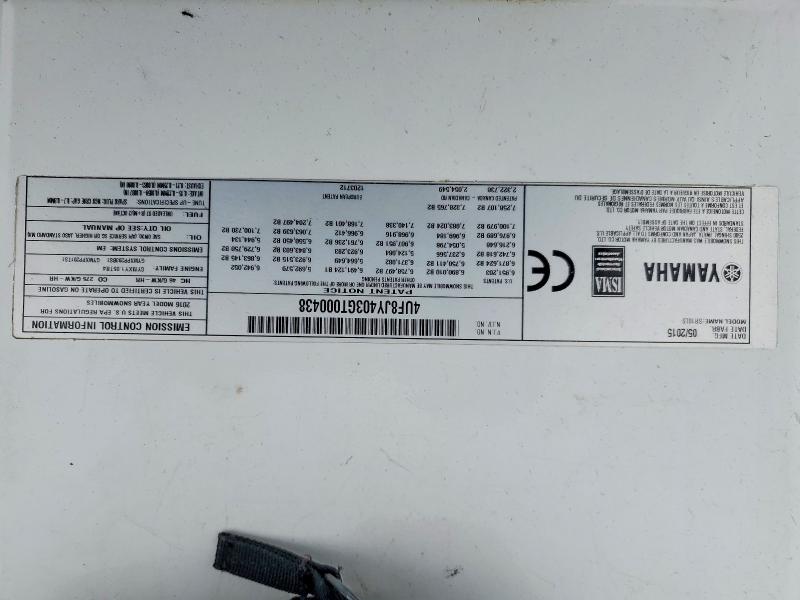 79063985 :رقم المزاد ، 4UF8JY403GT000438 vin ، 2016 Yamaha Srviper مزاد بيع