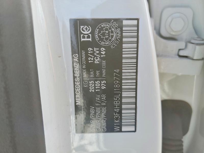 Aukcja sprzedaży 2020 Mercedes-benz A, vin: W1K3F4HB5LJ189774, numer aukcji: 46300786