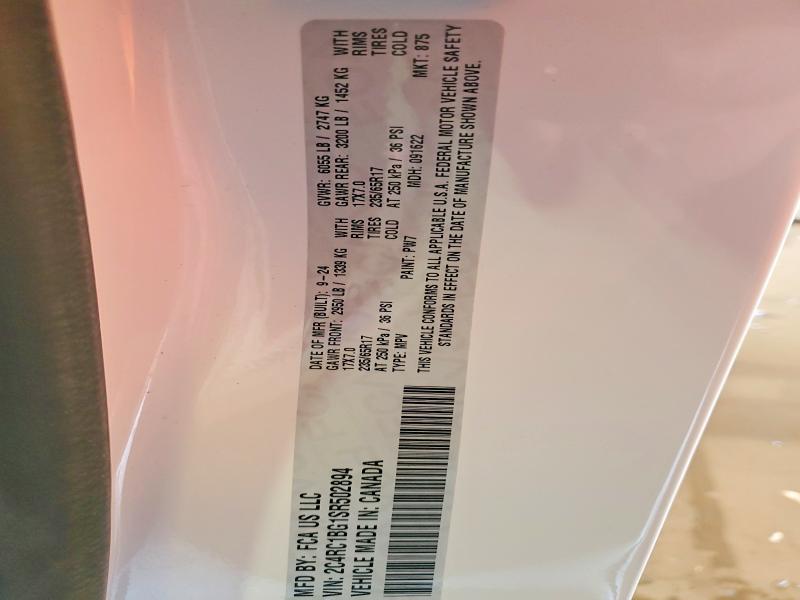 2025 Chrysler Pacifica მანქანა იყიდება აუქციონზე, vin: 2C4RC1BG1SR502894, აუქციონის ნომერი: 46482916