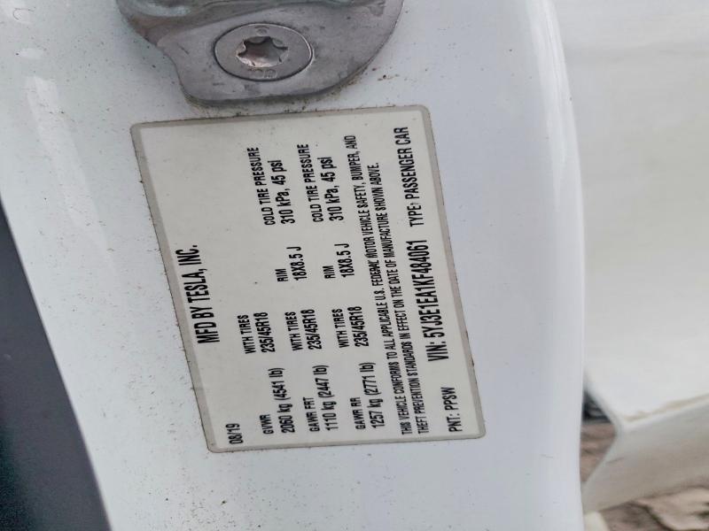 Aukcja sprzedaży 2019 Tesla Model 3, vin: 5YJ3E1EA1KF484061, numer aukcji: 45740826