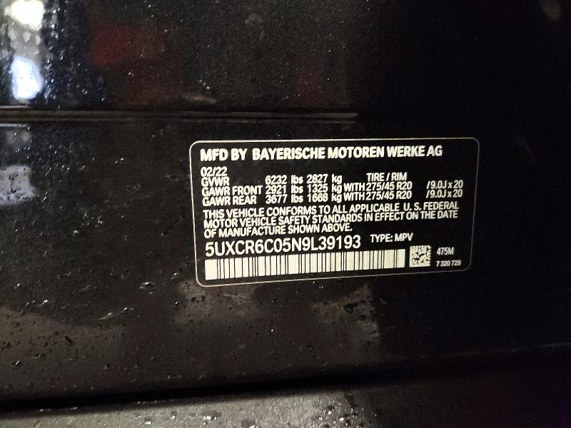 Продаж на аукціоні авто 2022 Bmw X5, vin: 5UXCR6C05N9L39193, номер лоту: 45575006