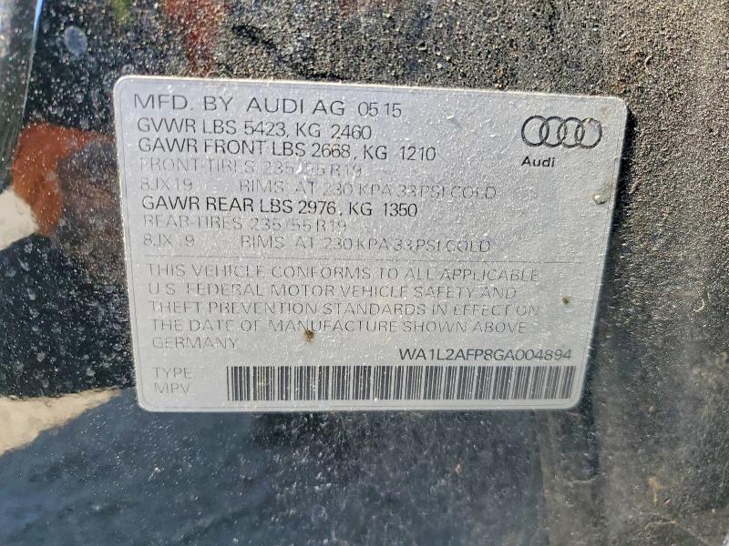 42016576 :رقم المزاد ، WA1L2AFP8GA004894 vin ، 2016 Audi Q5 مزاد بيع