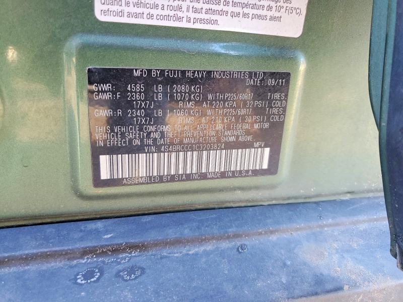 Aukcja sprzedaży 2012 Subaru Outback, vin: 4S4BRCCC1C3203824, numer aukcji: 47546996