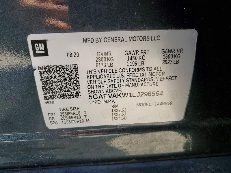 Aukcja sprzedaży 2020 Buick Enclave, vin: 5GAEVAKW1LJ296564, numer aukcji: 47369976