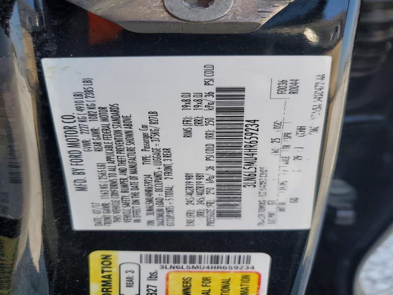 Aukcja sprzedaży 2017 Lincoln Mkz, vin: 3LN6L5MU4HR659234, numer aukcji: 47588306
