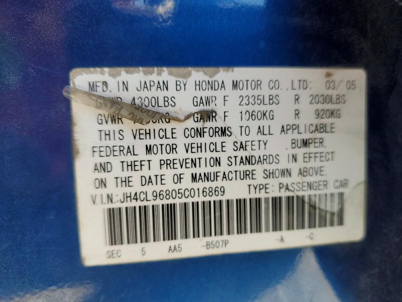 Продажа на аукционе авто 2005 Acura Tsx, vin: JH4CL96805C016869, номер лота: 48014456