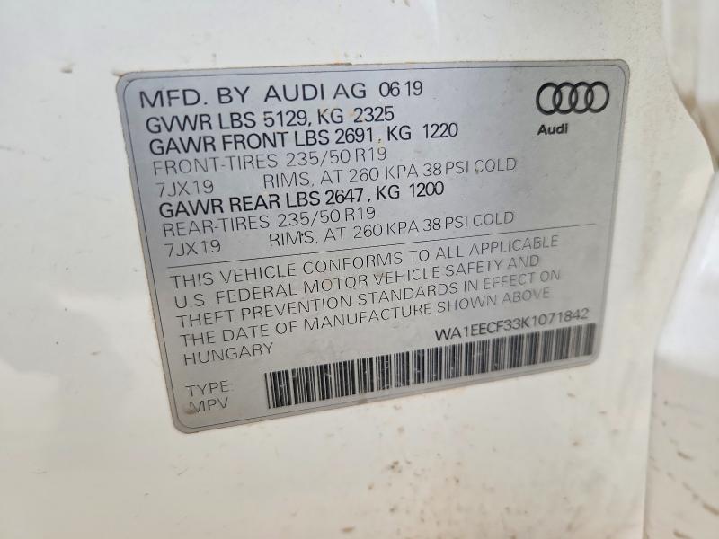 Продажа на аукционе авто 2019 Audi Q3, vin: WA1EECF33K1071842, номер лота: 47467616