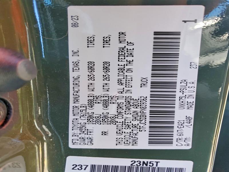 Aukcja sprzedaży 2023 Toyota Tundra, vin: 5TFJC5DBXPX039362, numer aukcji: 45514486