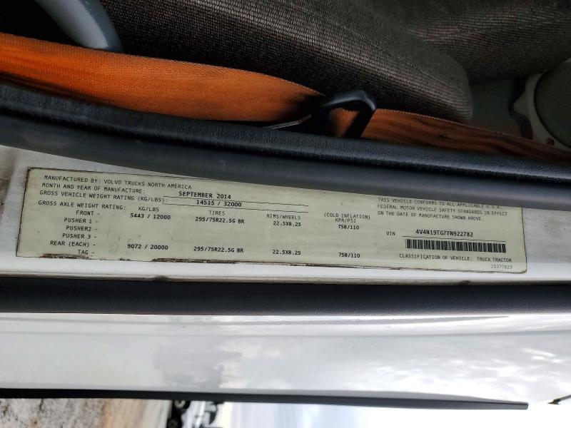 Продаж на аукціоні авто 2015 Volvo Vnl, vin: 4V4N19TG7FN922782, номер лоту: 46195526