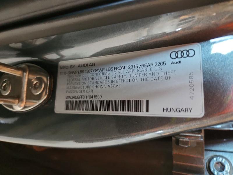 Продаж на аукціоні авто 2017 Audi A3, vin: WAUAUGFF8H1041590, номер лоту: 47582886
