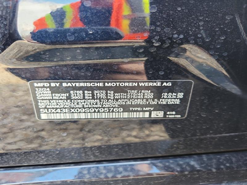 45469746 :رقم المزاد ، 5UX43EX09S9Y95769 vin ، 2025 Bmw X6 مزاد بيع