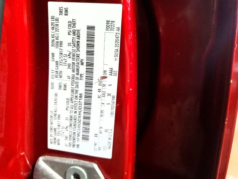 Продаж на аукціоні авто 2017 Ford Escape, vin: 1FMCU0GDXHUD37186, номер лоту: 79202135
