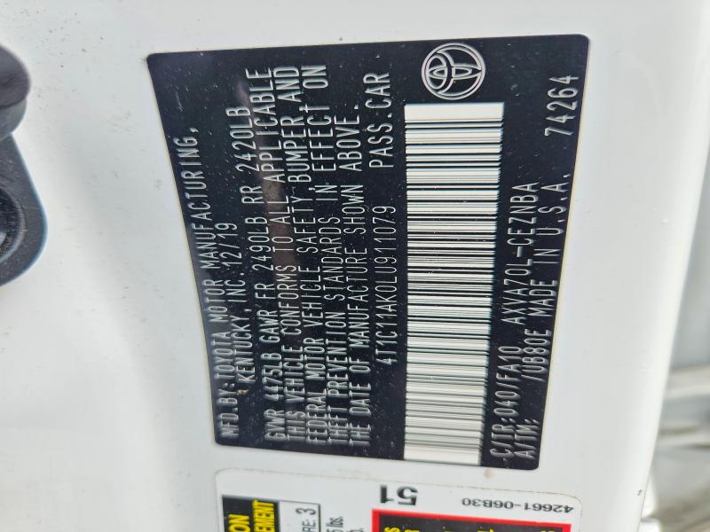 Aukcja sprzedaży 2020 Toyota Camry, vin: 4T1C11AK0LU911079, numer aukcji: 46456156