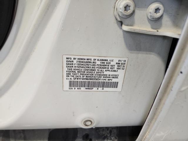 Продаж на аукціоні авто 2013 Honda Pilot, vin: 5FNYF4H96DB035824, номер лоту: 46042736
