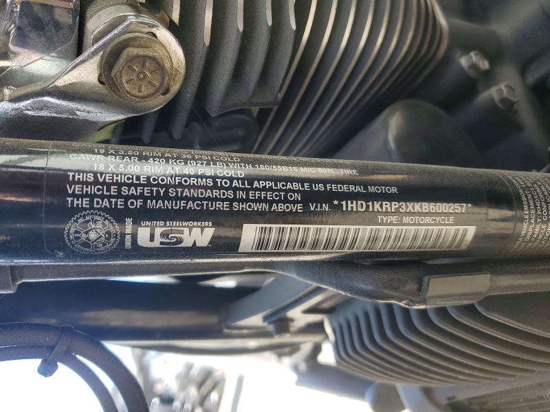 76798485 :رقم المزاد ، 1HD1KRP3XKB600257 vin ، 2019 Harley Davidson Flhxs مزاد بيع