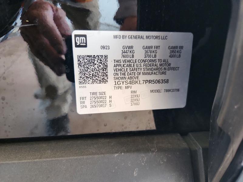 Продажа на аукционе авто 2023 Cadillac Escalade, vin: 1GYS4BKL7PR506358, номер лота: 41994176