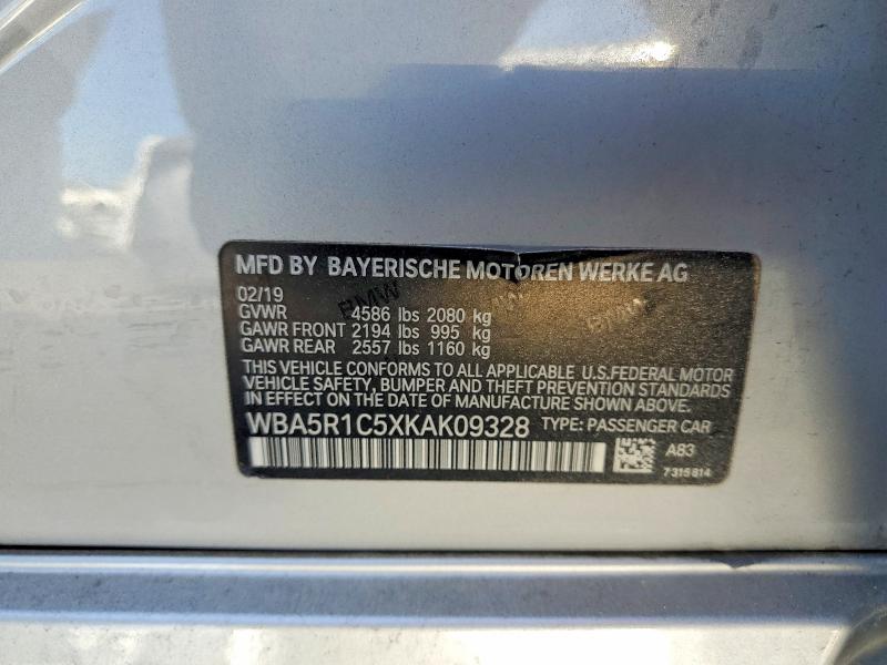 Продажа на аукционе авто 2019 Bmw 330i, vin: WBA5R1C5XKAK09328, номер лота: 46060126