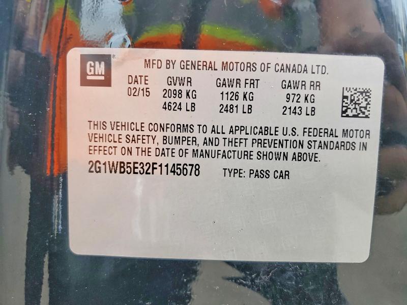 Auction sale of the 2015 Chevrolet Impala Limited, vin: 2G1WB5E32F1145678, lot number: 45661696