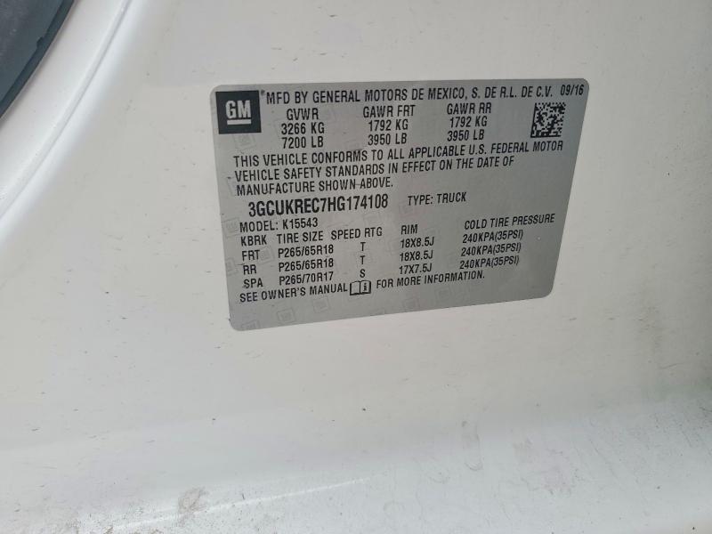 48213596 :رقم المزاد ، 3GCUKREC7HG174108 vin ، 2017 Chevrolet Silverado مزاد بيع