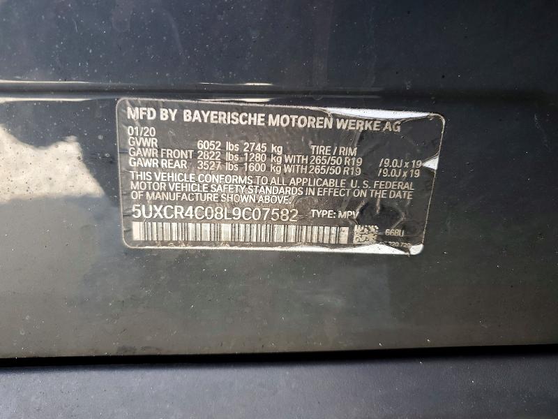 2020 Bmw X5 მანქანა იყიდება აუქციონზე, vin: 5UXCR4C08L9C07582, აუქციონის ნომერი: 41960226