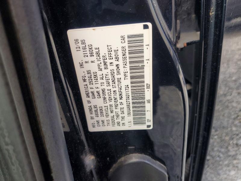 48047586 :رقم المزاد ، 19UUA66277A011724 vin ، 2007 Acura Tl مزاد بيع