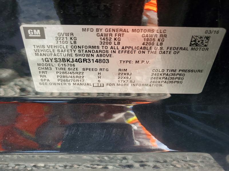 Продажа на аукционе авто 2016 Cadillac Escalade, vin: 1GYS3BKJ4GR314803, номер лота: 48055906