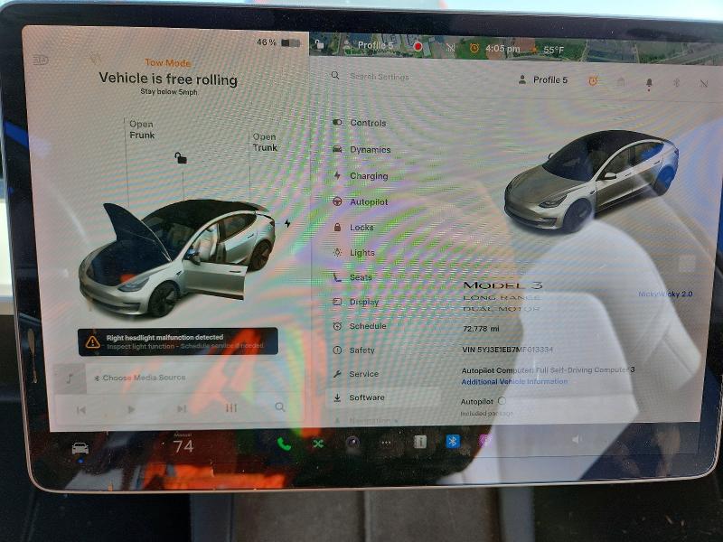 45857896 :رقم المزاد ، 5YJ3E1EB7MF013334 vin ، 2021 Tesla Model 3 مزاد بيع