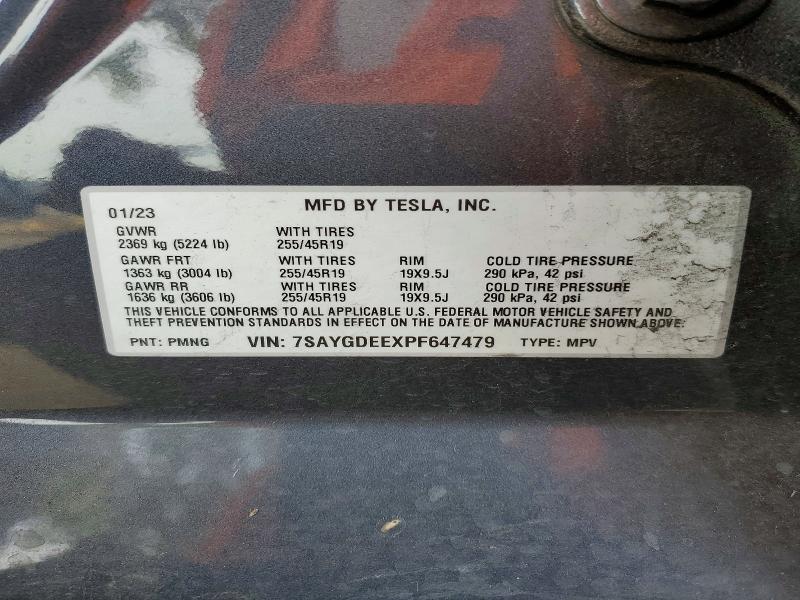 Продаж на аукціоні авто 2023 Tesla Model Y, vin: 7SAYGDEEXPF647479, номер лоту: 75580915