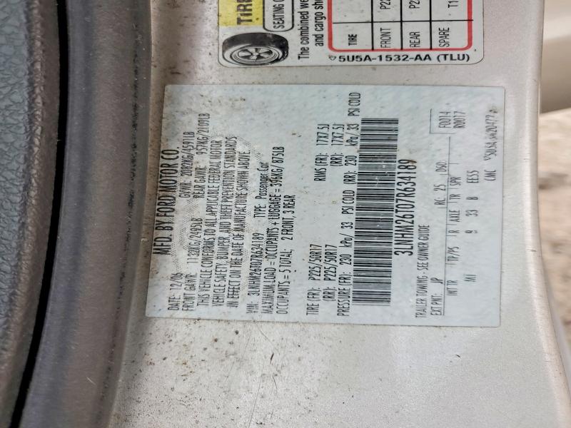 47496836 :رقم المزاد ، 3LNHM26T07R634189 vin ، 2007 Lincoln Townhouse Mkz مزاد بيع