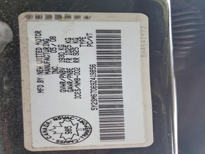 41966366 :رقم المزاد ، 5Y2SM67069Z419856 vin ، 2009 Pontiac Vibe مزاد بيع
