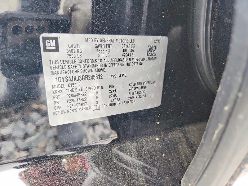 Aukcja sprzedaży 2016 Cadillac Escalade, vin: 1GYS4JKJ3GR245612, numer aukcji: 47185556
