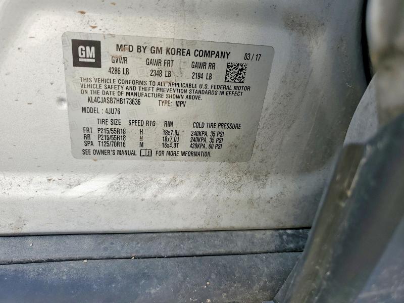 Aukcja sprzedaży 2017 Buick Encore, vin: KL4CJASB7HB173636, numer aukcji: 79832235