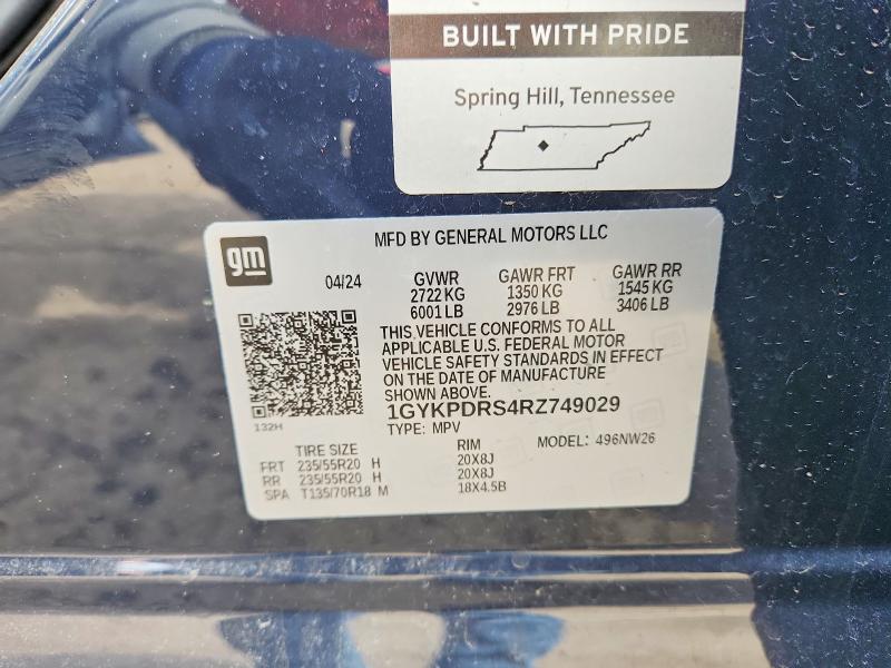 Продаж на аукціоні авто 2024 Cadillac Xt6, vin: 1GYKPDRS4RZ749029, номер лоту: 46103916