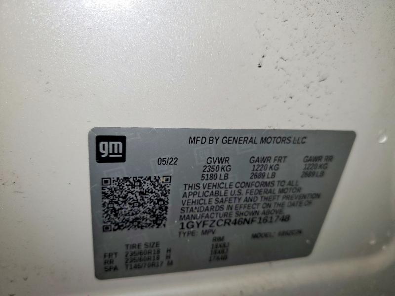 2022 Cadillac Xt4 მანქანა იყიდება აუქციონზე, vin: 1GYFZCR46NF161748, აუქციონის ნომერი: 45700966