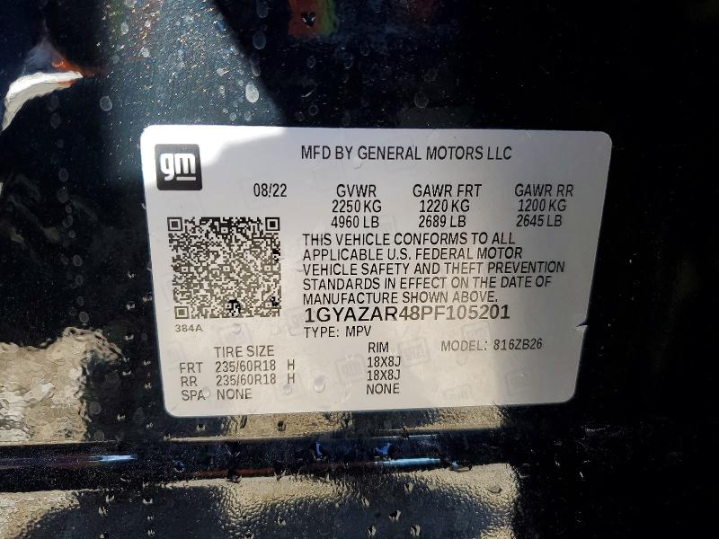 45695786 :رقم المزاد ، 1GYAZAR48PF105201 vin ، 2023 Cadillac Xt4 مزاد بيع