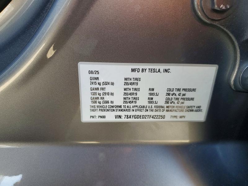 Продажа на аукционе авто 2026 Tesla Model Y, vin: 7SAYGDED2TF422250, номер лота: 46387246