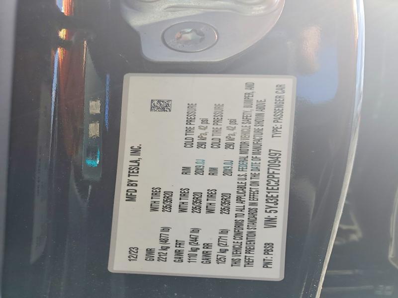 2023 Tesla Model 3 მანქანა იყიდება აუქციონზე, vin: 5YJ3E1EC2PF709497, აუქციონის ნომერი: 47430166