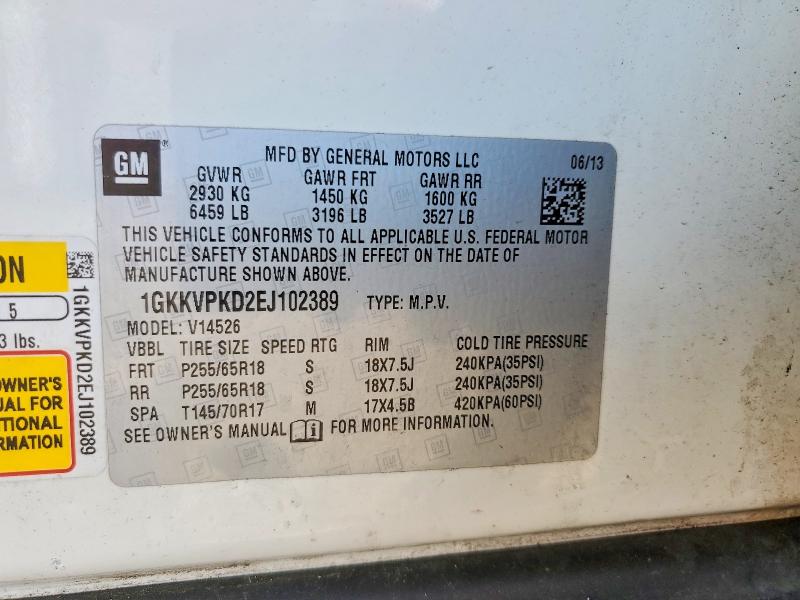 Продаж на аукціоні авто 2014 Gmc Acadia, vin: 1GKKVPKD2EJ102389, номер лоту: 46005656