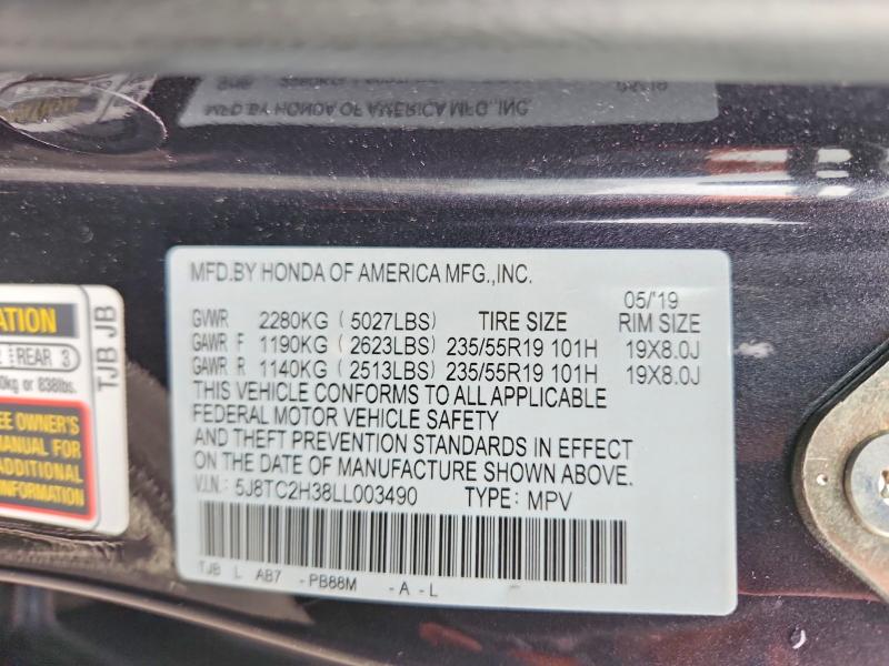 Aukcja sprzedaży 2020 Acura Rdx, vin: 5J8TC2H38LL003490, numer aukcji: 41753576