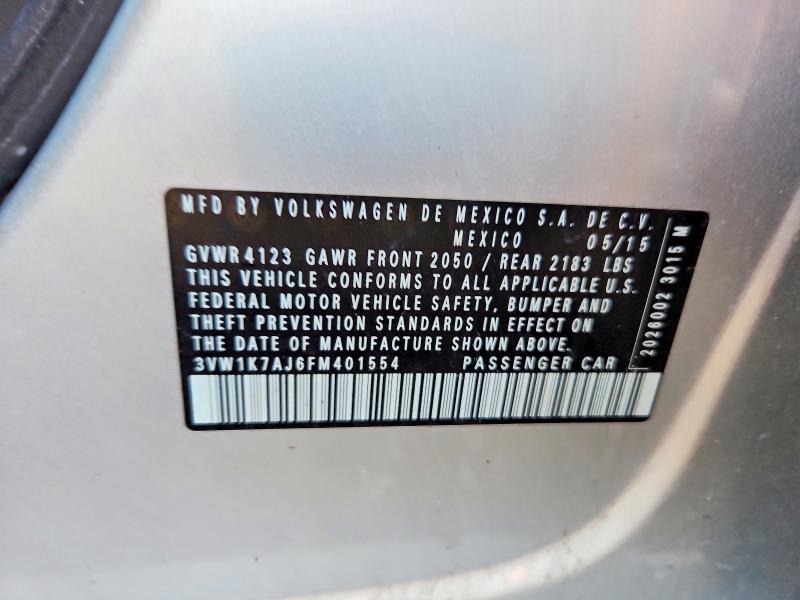 45504086 :رقم المزاد ، 3VW1K7AJ6FM401554 vin ، 2015 Volkswagen Jetta مزاد بيع