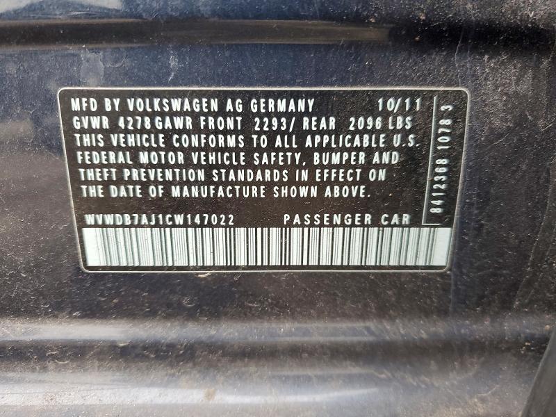 Продаж на аукціоні авто 2012 Volkswagen Golf, vin: WVWDB7AJ1CW147022, номер лоту: 46889666