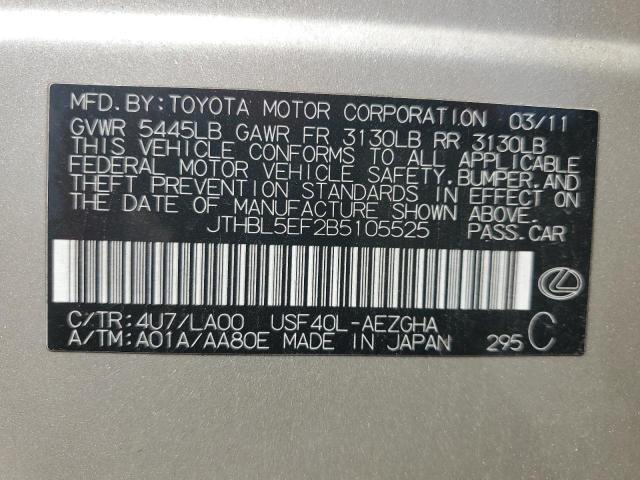 Продажа на аукционе авто 2011 Lexus Ls 460, vin: JTHBL5EF2B5105525, номер лота: 48214186