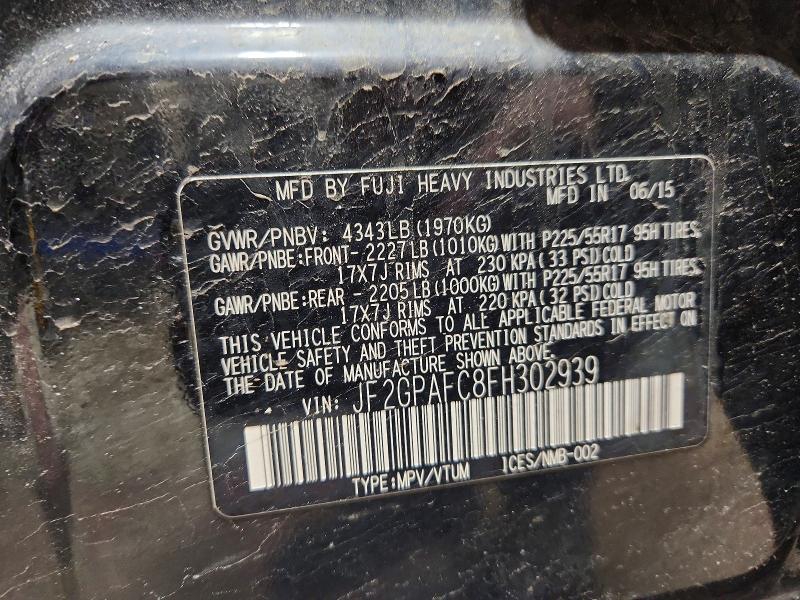 Продажа на аукционе авто 2015 Subaru Xv Crosstrek, vin: JF2GPAFC8FH302939, номер лота: 46646126