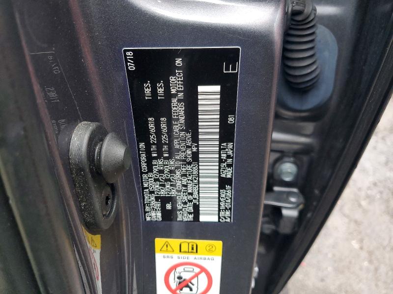 Aukcja sprzedaży 2019 Lexus Nx 300, vin: JTJBARBZ1K2188831, numer aukcji: 79525655