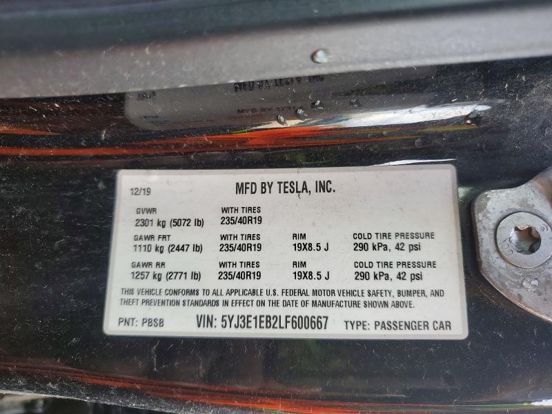 Продаж на аукціоні авто 2020 Tesla Model 3, vin: 5YJ3E1EB2LF600667, номер лоту: 79594905