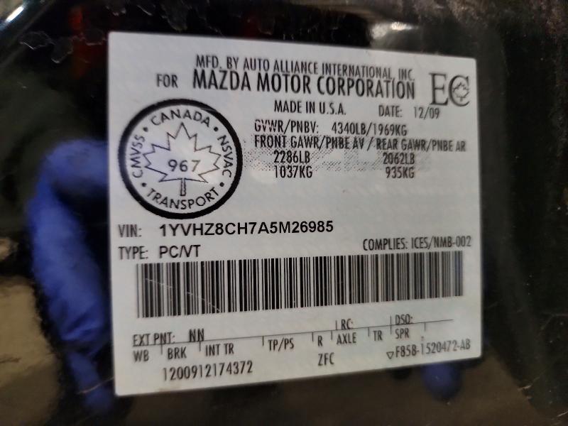 Продажа на аукционе авто 2010 Mazda 6, vin: 1YVHZ8CH7A5M26985, номер лота: 78134885