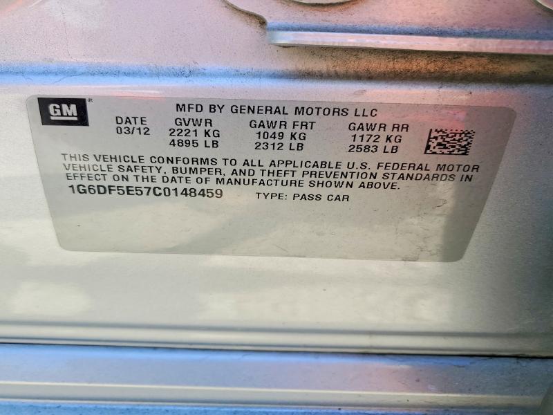 46124086 :رقم المزاد ، 1G6DF5E57C0148459 vin ، 2012 Cadillac Cts مزاد بيع