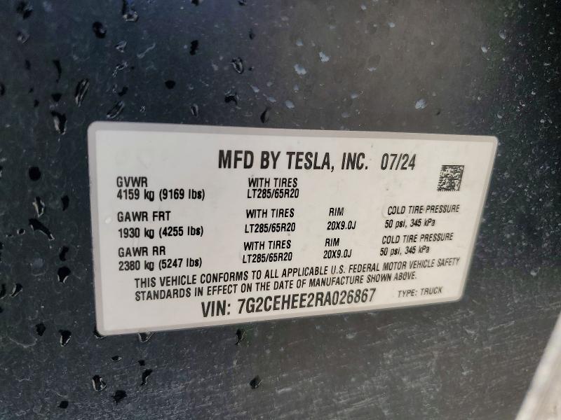 Aukcja sprzedaży 2024 Tesla Cybertruck, vin: 7G2CEHEE2RA026867, numer aukcji: 46029936