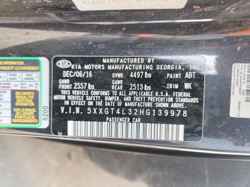 Продаж на аукціоні авто 2017 Kia Optima, vin: 5XXGT4L32HG139978, номер лоту: 45775186