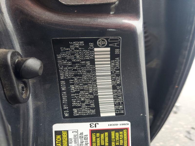 Aukcja sprzedaży 2013 Toyota Corolla, vin: 2T1BU4EE1DC927707, numer aukcji: 45586026